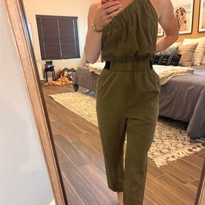 Maeve olive green  One-Shoulder Jumpsuit